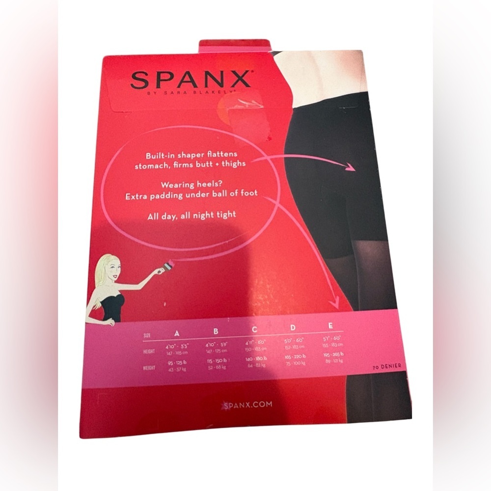 2 Pack SPANX Black Tights Opaque Size 7/ D/ Extra Large - Picture 2 of 5